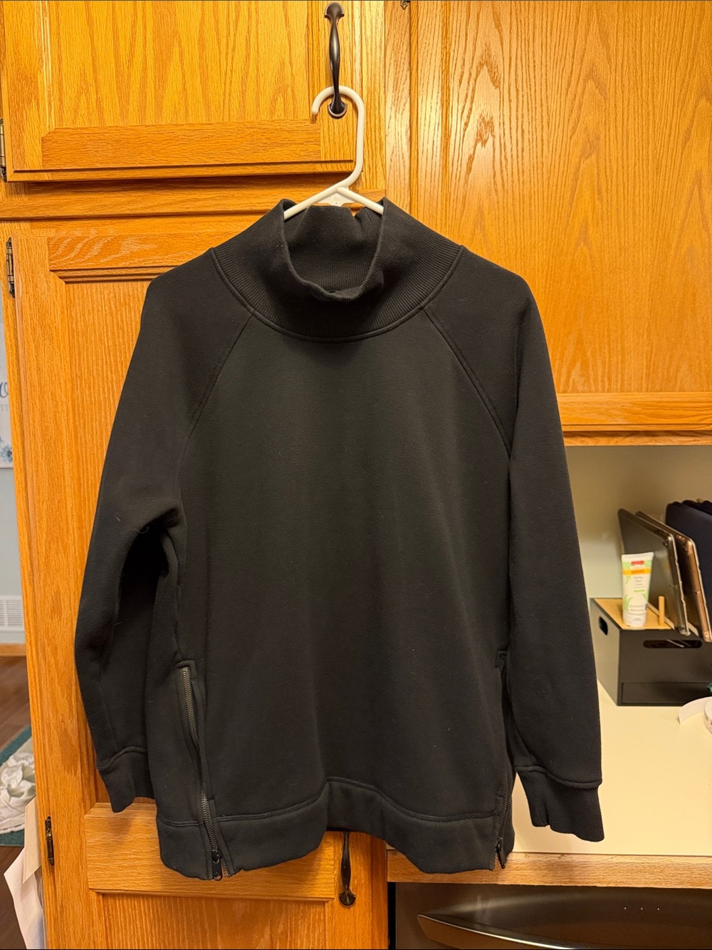 Athleta Black Funnel Neck Sweatshirt